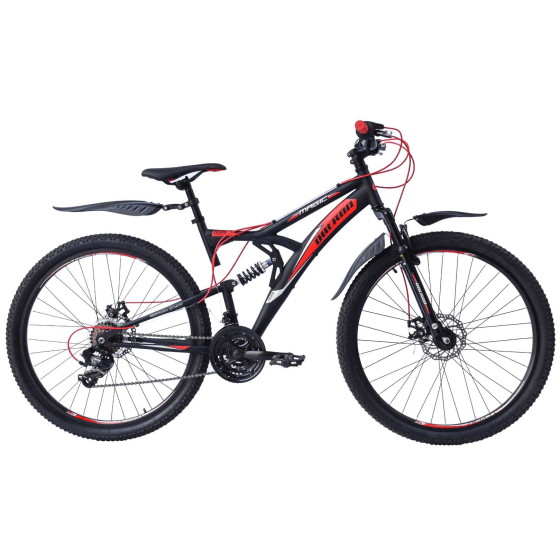 Mountainbike Oberon 27,5 Inch F/S 18vit Zwart-Rood Mountainbike Oberon 27,5 Inch F/S 18vit Zwart-Rood